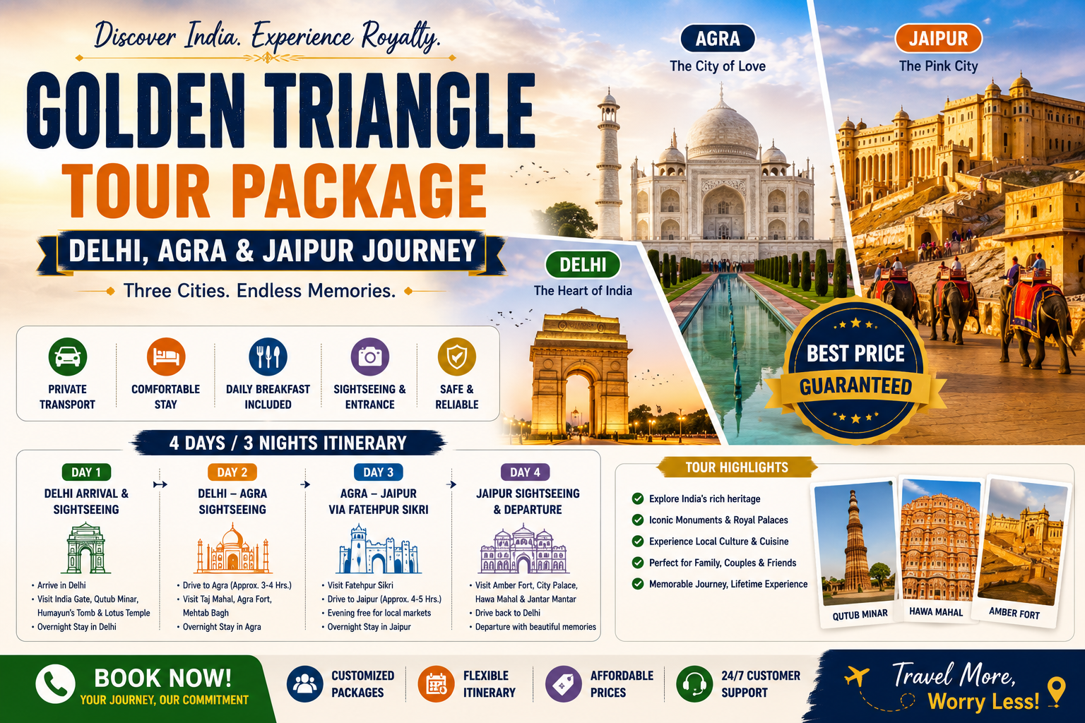 Golden Triangle Tour Package Delhi Agra Jaipur Journey